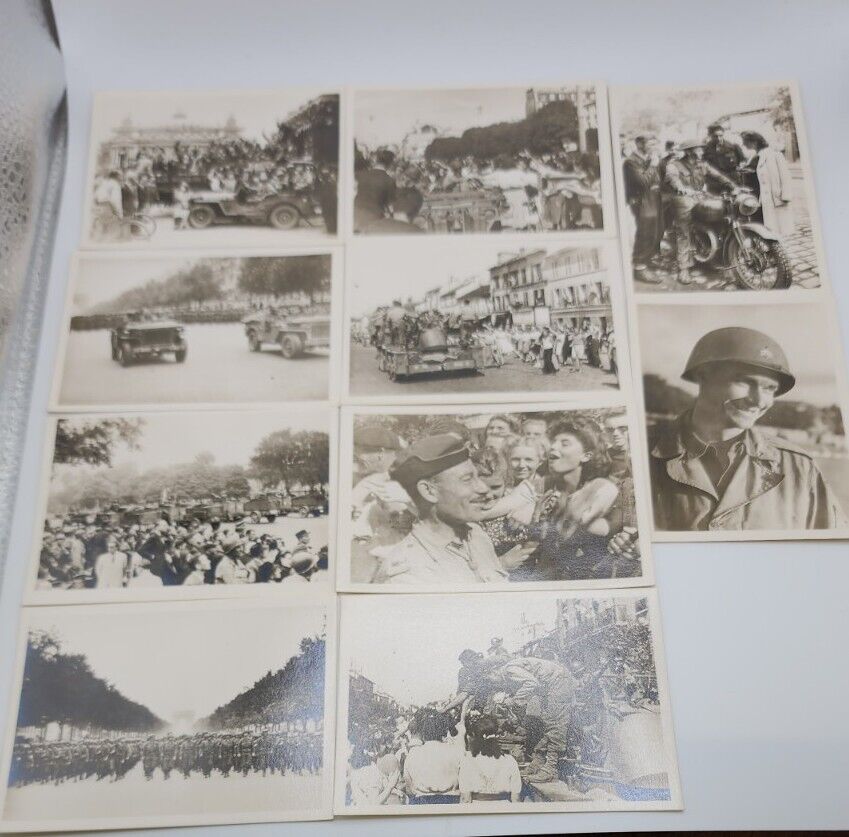 WWII Les Allies In Paris American Infantry Liberation 10 Photo Serie 1 Collector