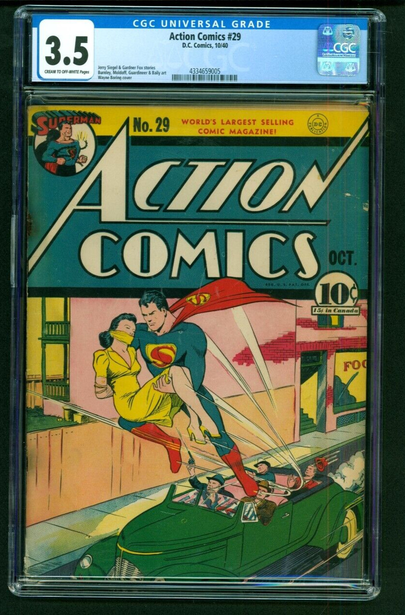 Action Comics #29 CGC 3.5 DC 1940 Classic Lois Lane Cover Superman