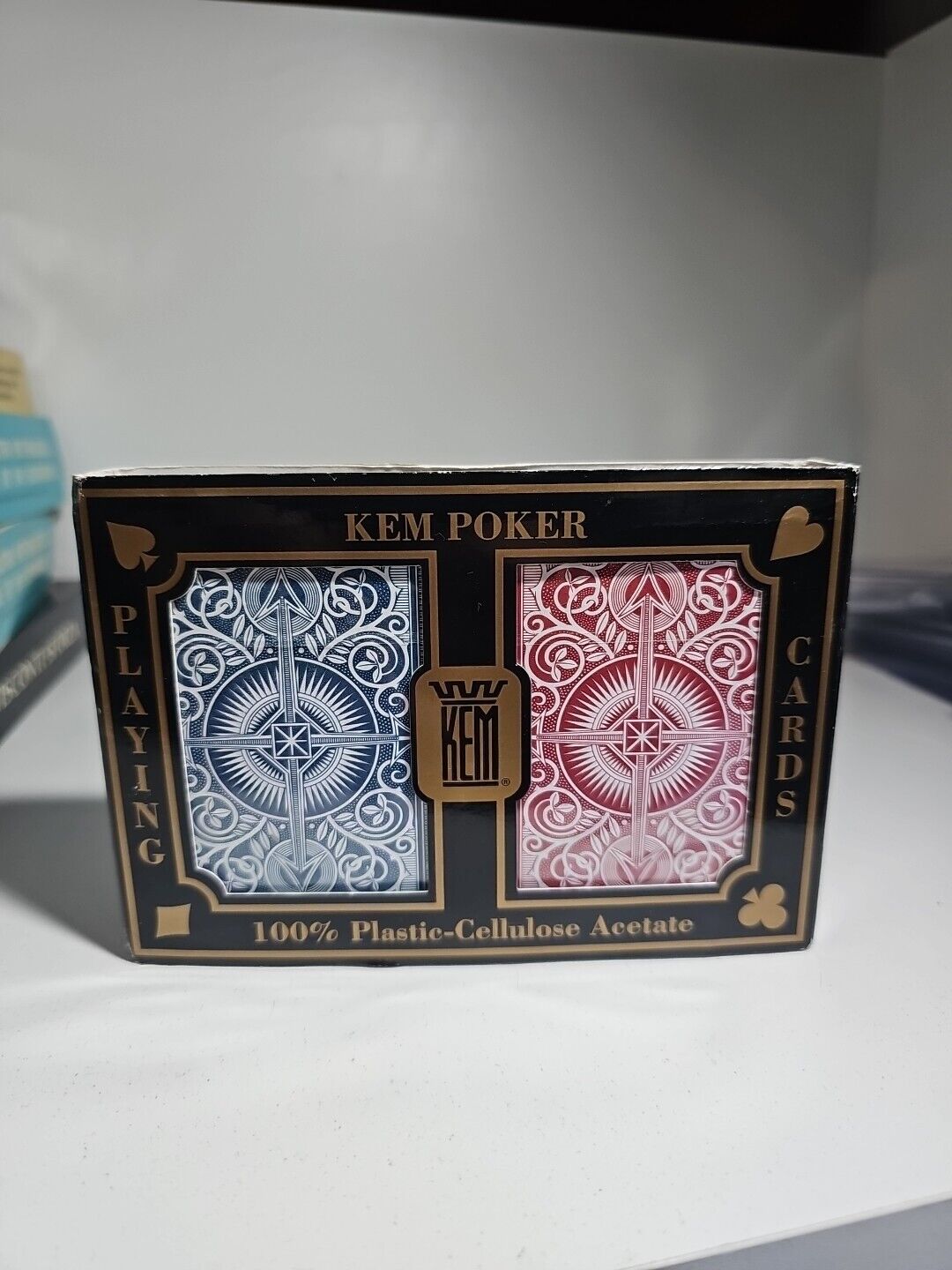 Kem Playing Cards Poker Arrow Red Blue Bridge Size Standard Index Open Unused 2