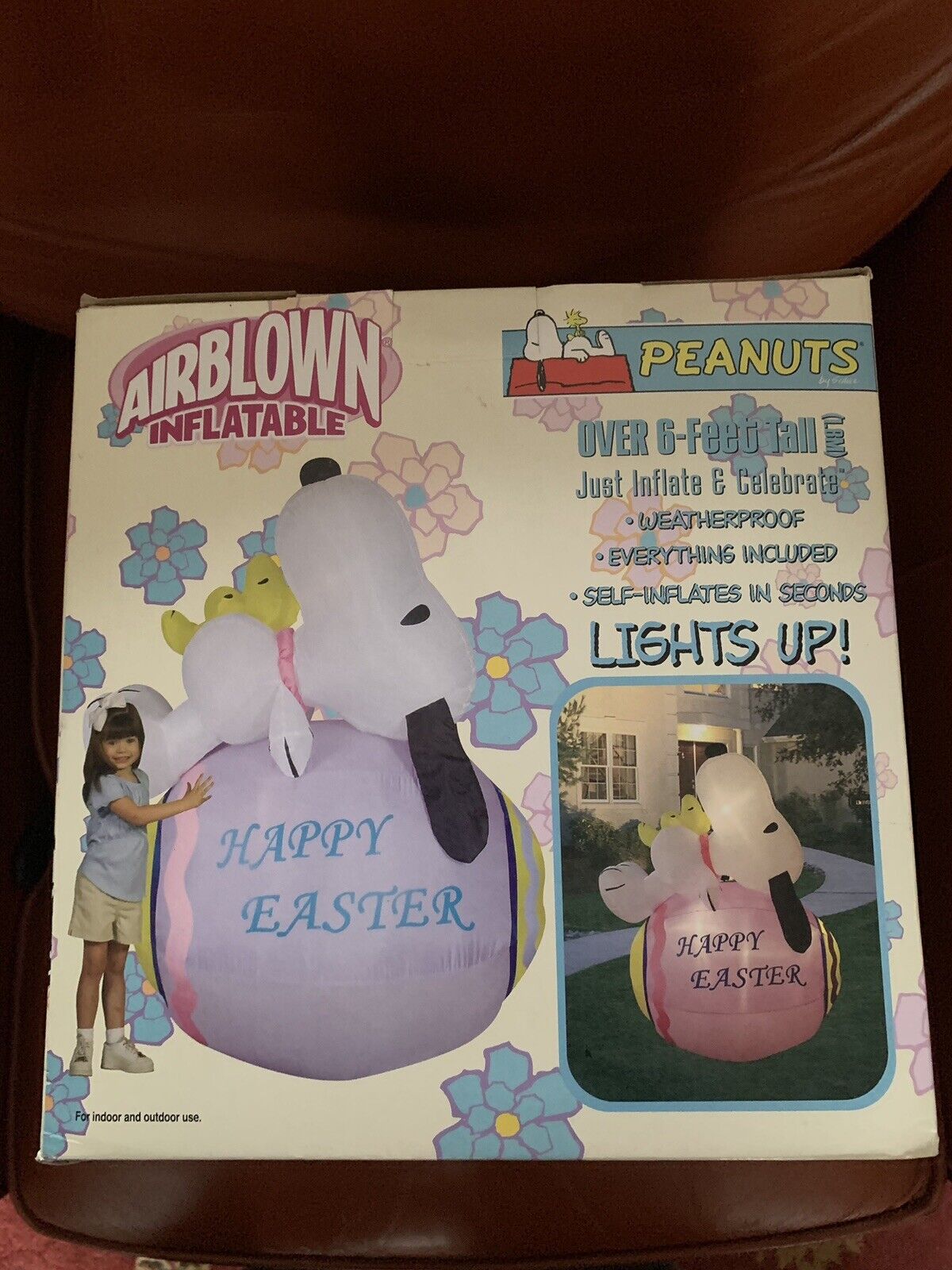 RARE NOS VINTAGE 2004 GEMMY 6’ SNOOPY EASTER EGG LIGHTED AIRBLOWN INFLATABLE