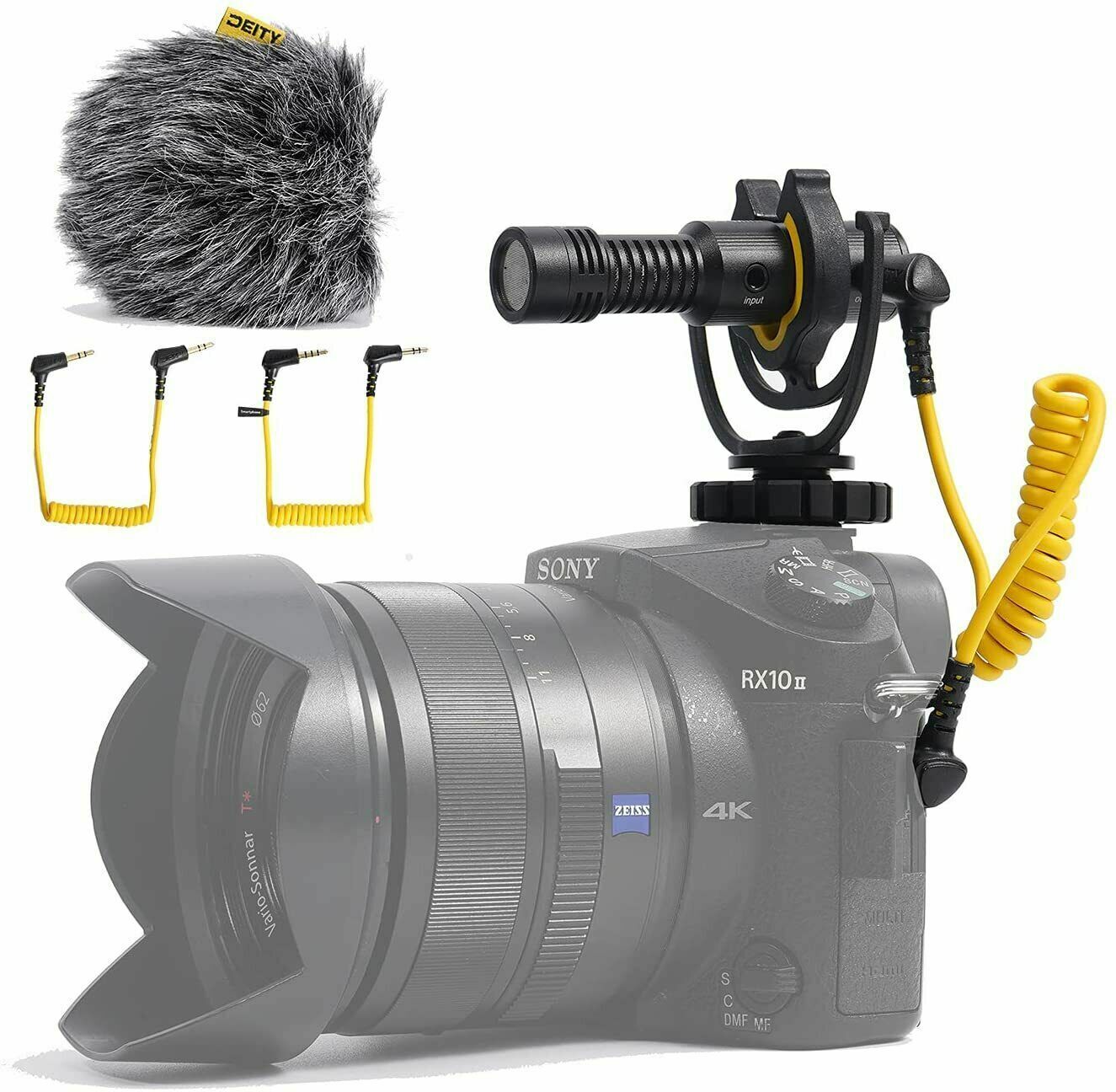 Deity V-Mic D4 Mini Video Microphone 20mph Wind Rating,Runs of 1-5V from Cameras,Phones,and Audio Recorders 