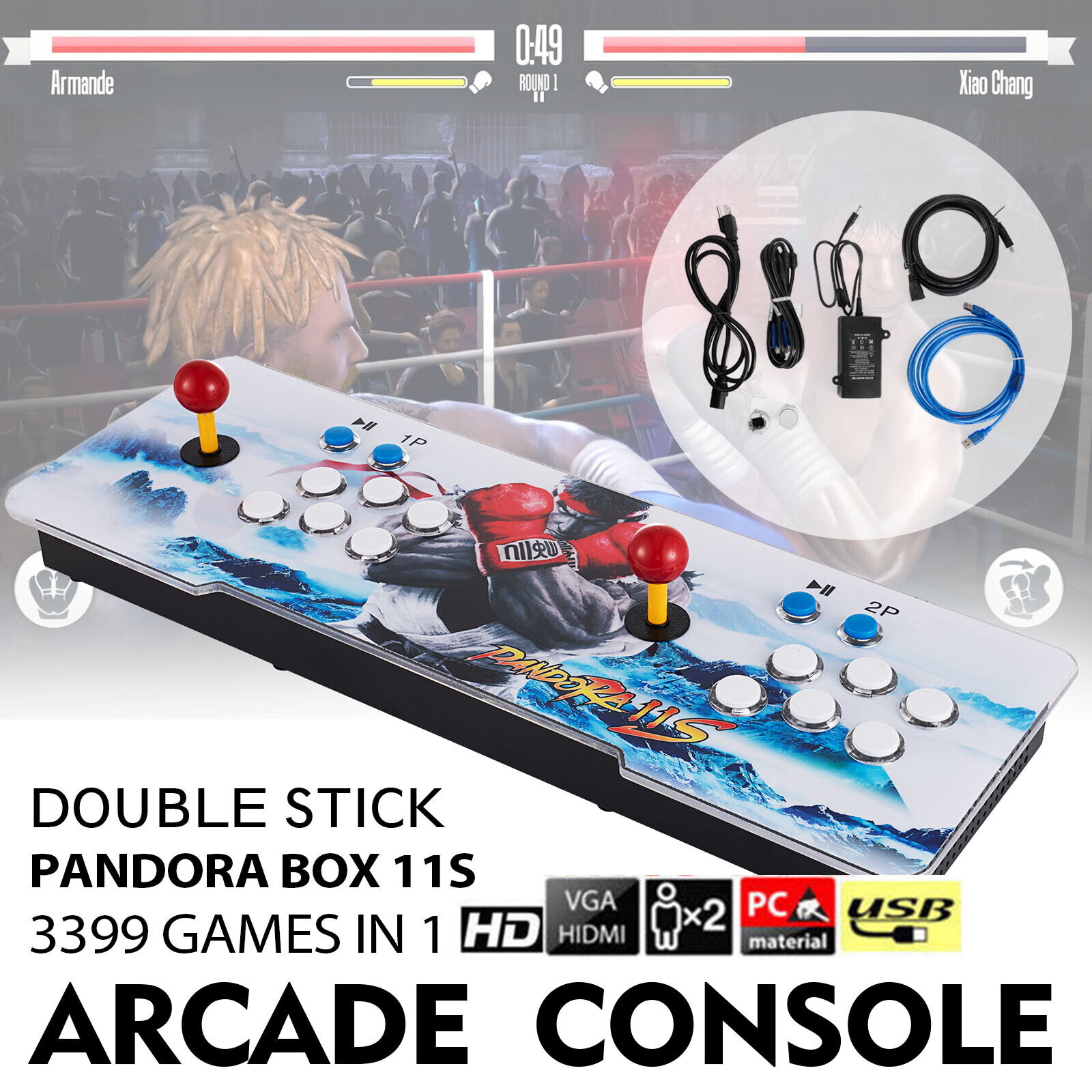 3399 in 1 Pandora Box 11s Retro Video Games Double Stick Arcade Console