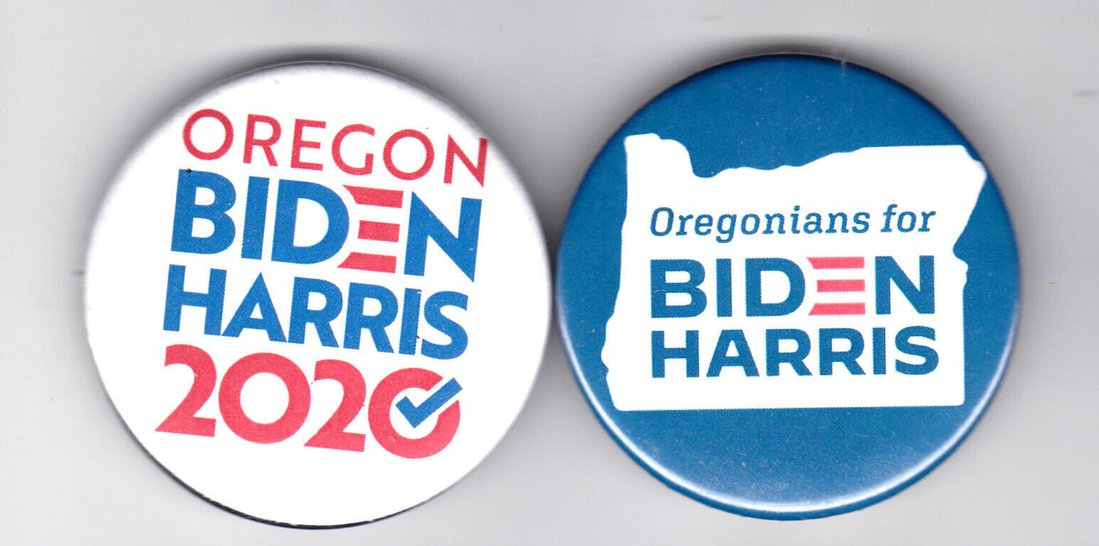 Rare Official Biden Harris Oregon Political Campaign Buttons