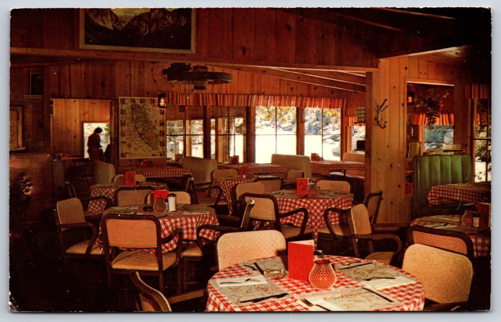 Postcard Warren\'s Parkline Restaurant Dining Room, El Portal California Unposted