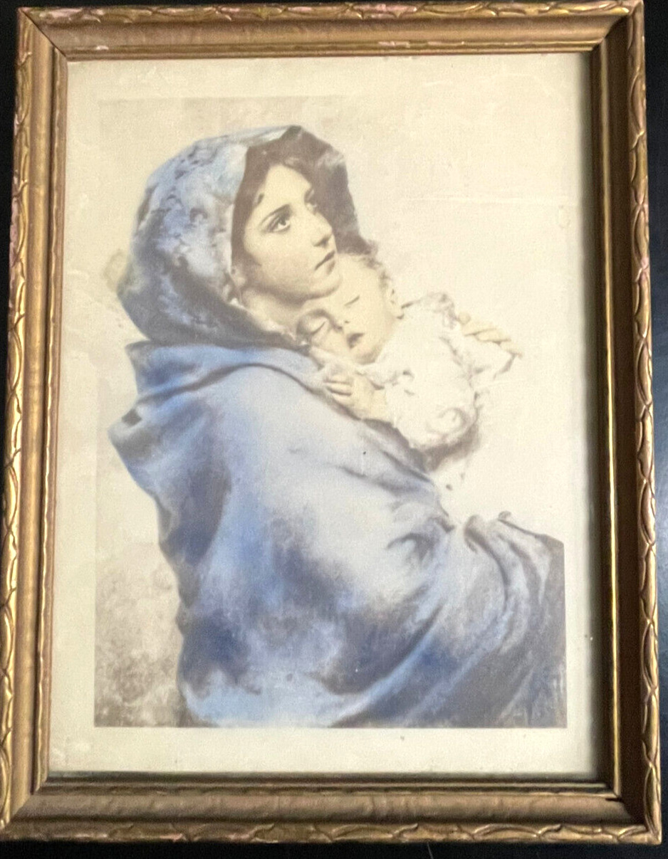 Madonna of the Streets Framed , Printed in Italy Dated 1938 - Beautiful Vintage