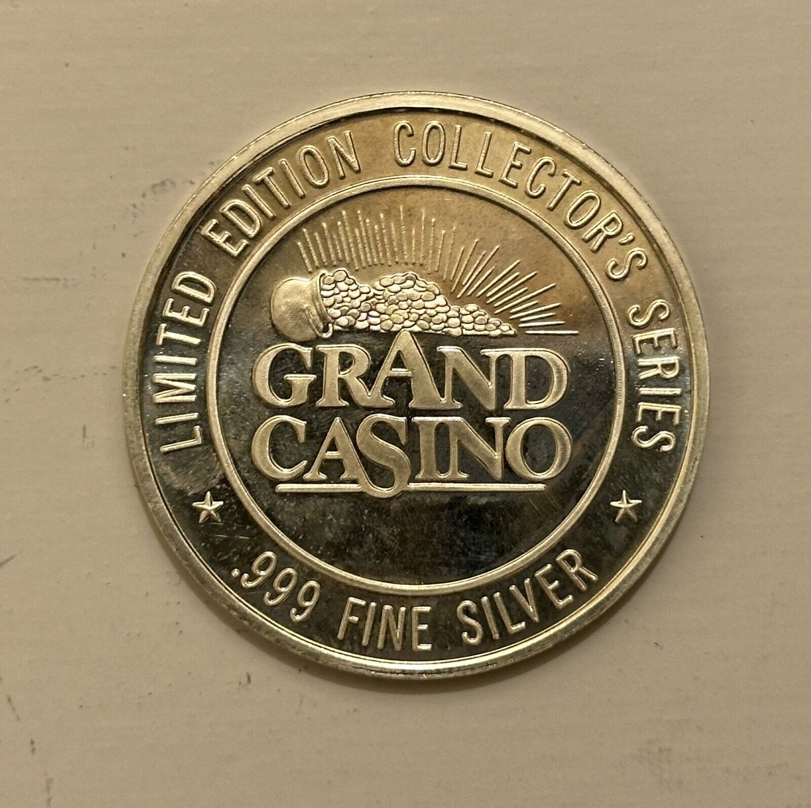 1994 Grand Casino Railroad Train Vegas Western  Series .999 Fine Silver