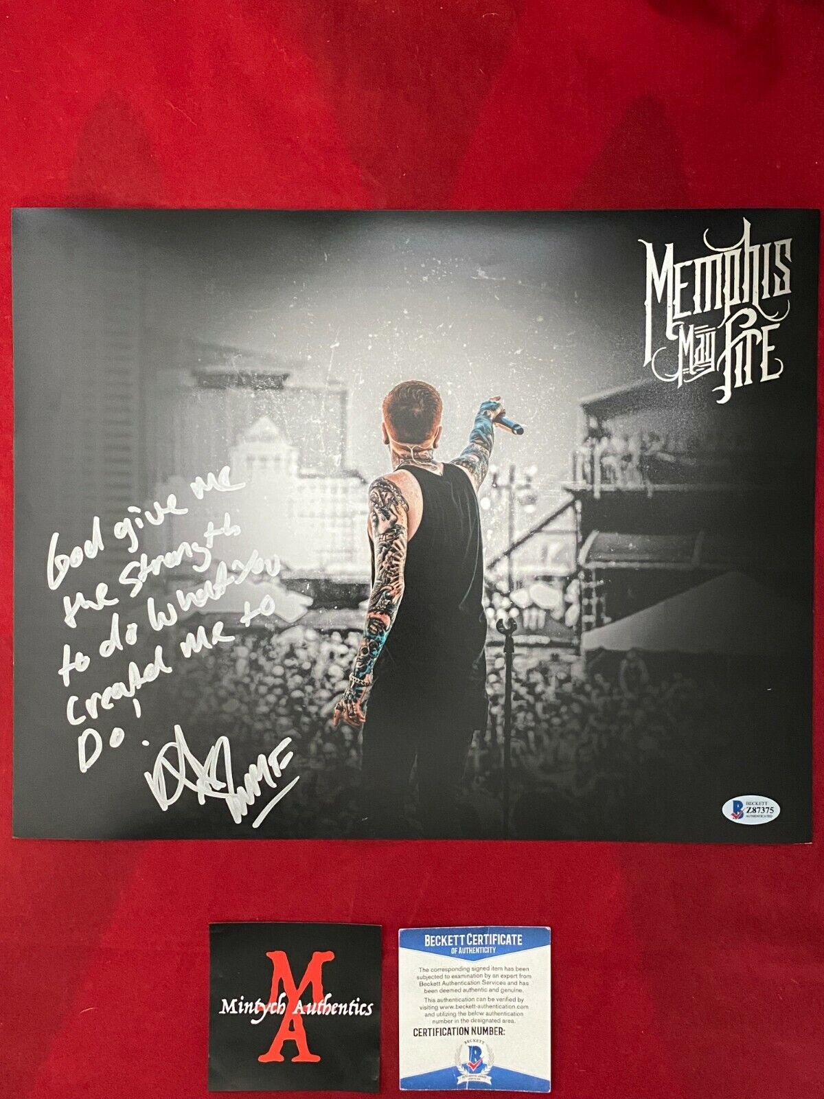 MATTY MULLINS SIGNED 11x14 PHOTO MEMPHIS MAY FIRE BECKETT REMADE IN MISERY