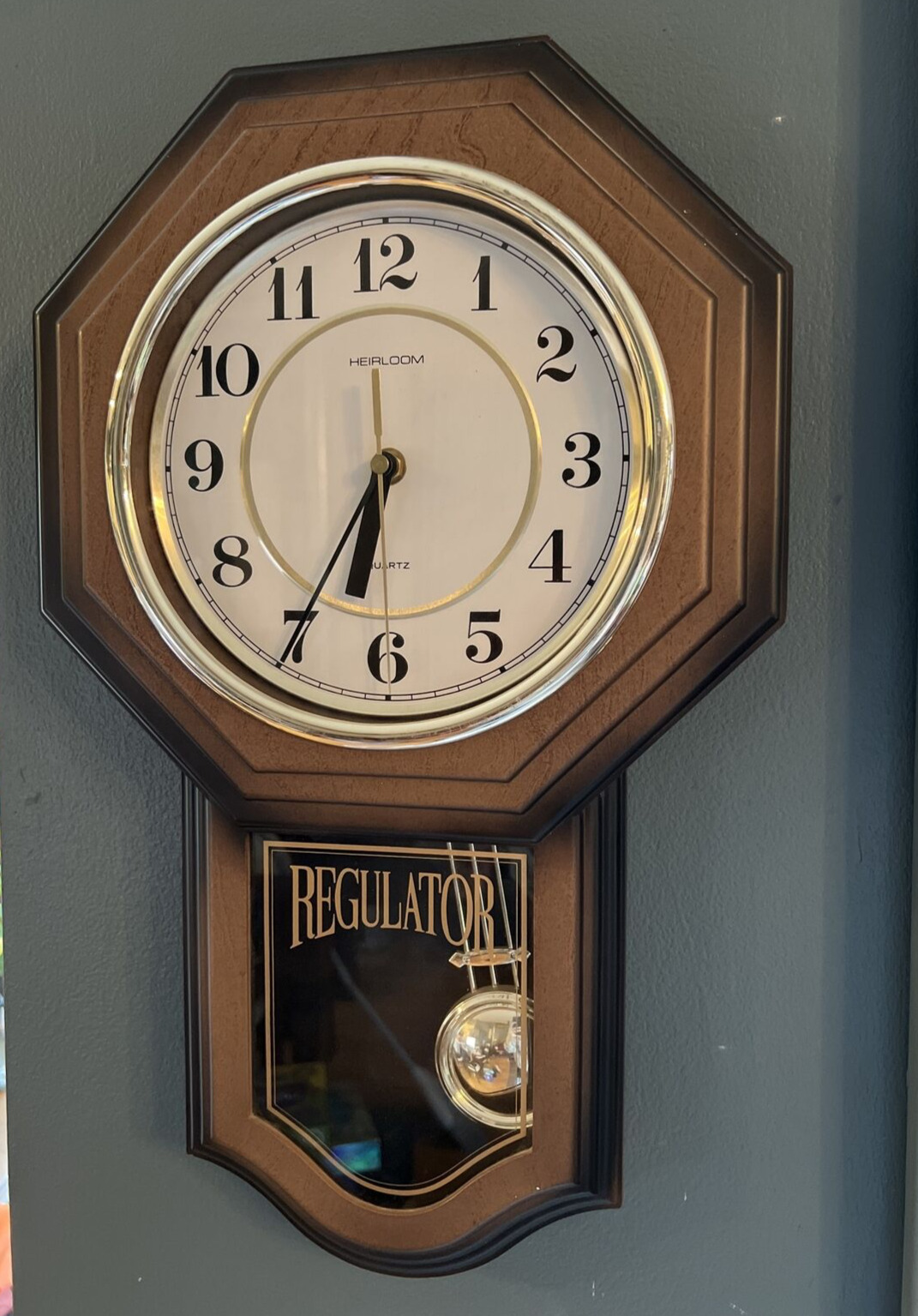 Heirloom Quartz Movement Regulator Pendulum Clock *VIDEO* Faux Wood Wall Clock