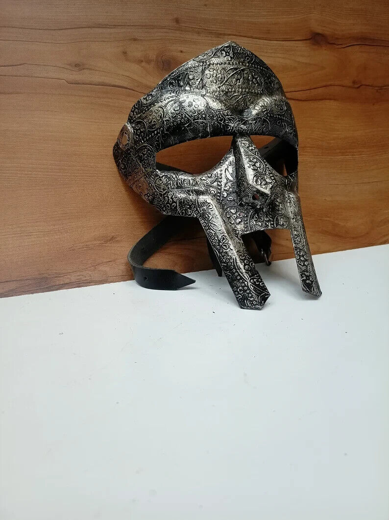 MF DOOM Mask Mad-Villain Mild Steel Face Armor Medieval Hand-Forged Doom Mask