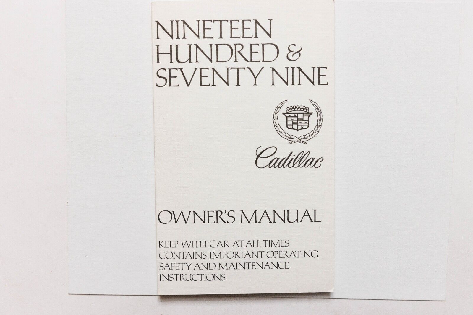 1979 Cadillac Owner\'s Manual Original