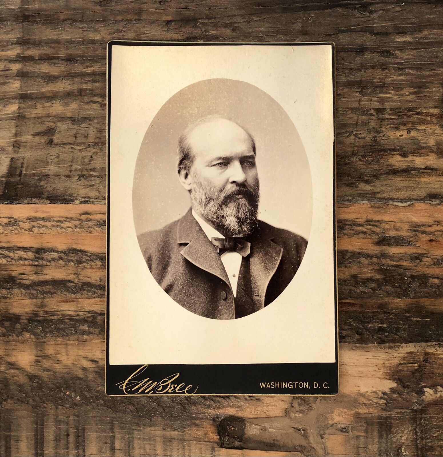 President James A. Garfield by Bell, Washington D.C.  Rare 1800s Political Photo