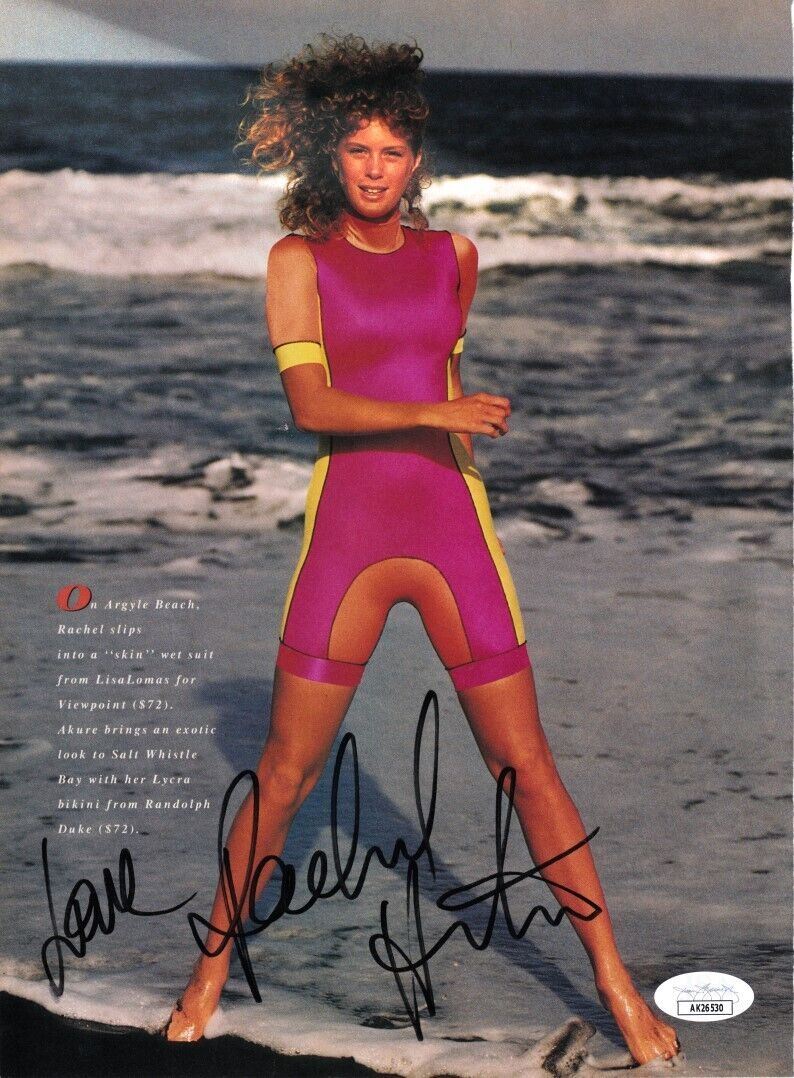 Rachel Hunter signed Sports Illustrated Swimsuit 8x10 photo inscribed Love (JSA)