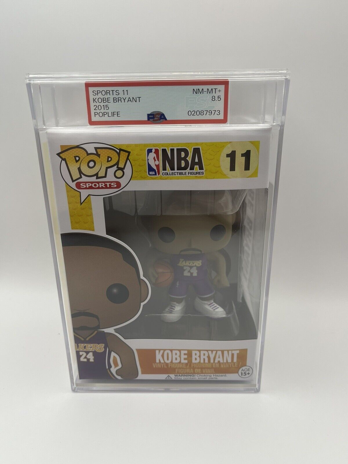 Funko Pop NBA #11 Kobe Bryant 24 Purple Jersey Lakers Graded 8.5 PSA Mint