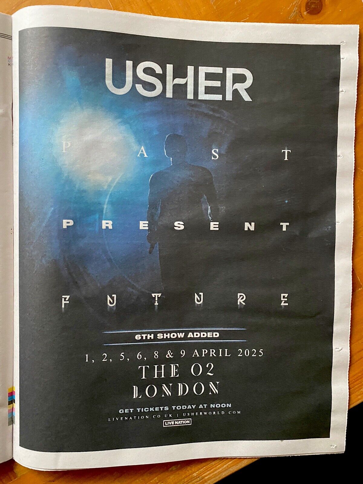 USHER Tour Dates Ad 2025 Past Present Newspaper Advert Poster Full Page 14x11