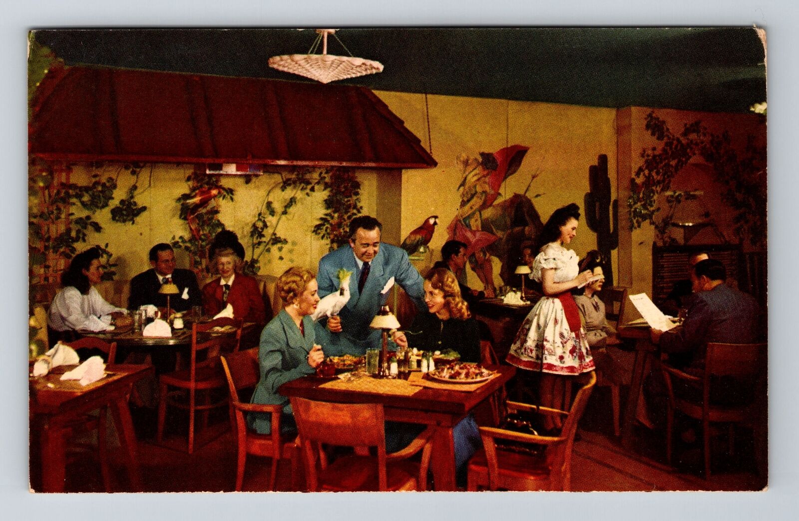 San Francisco CA-California, Fairmont Hotel, Papagayo Room, Vintage Postcard