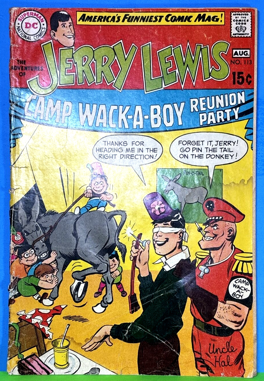 1969 “Adventures of Jerry Lewis” DC National Comics No. 113 Camp Wack-A-Boy.