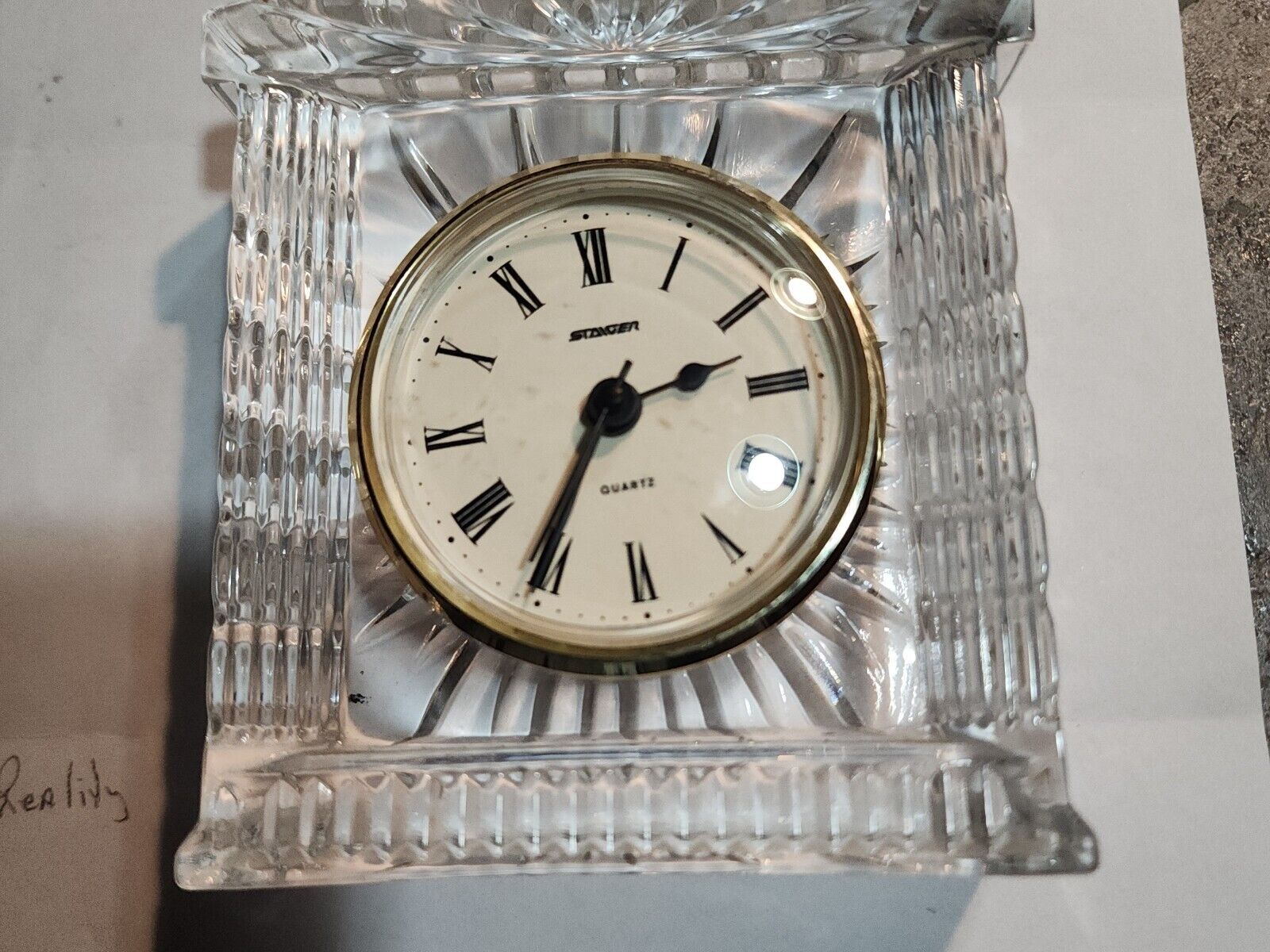 Vintage Crystal Glass Mantle Clock STAIGER Germany