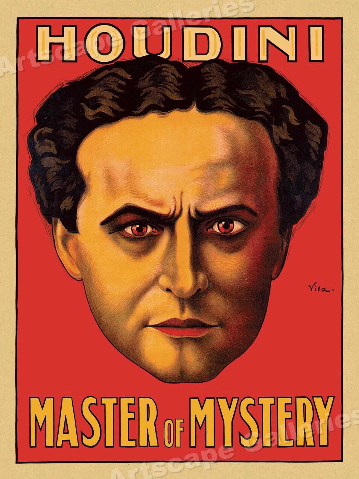 Harry Houdini Magic Poster - Master of Mystery and Escape 24x32