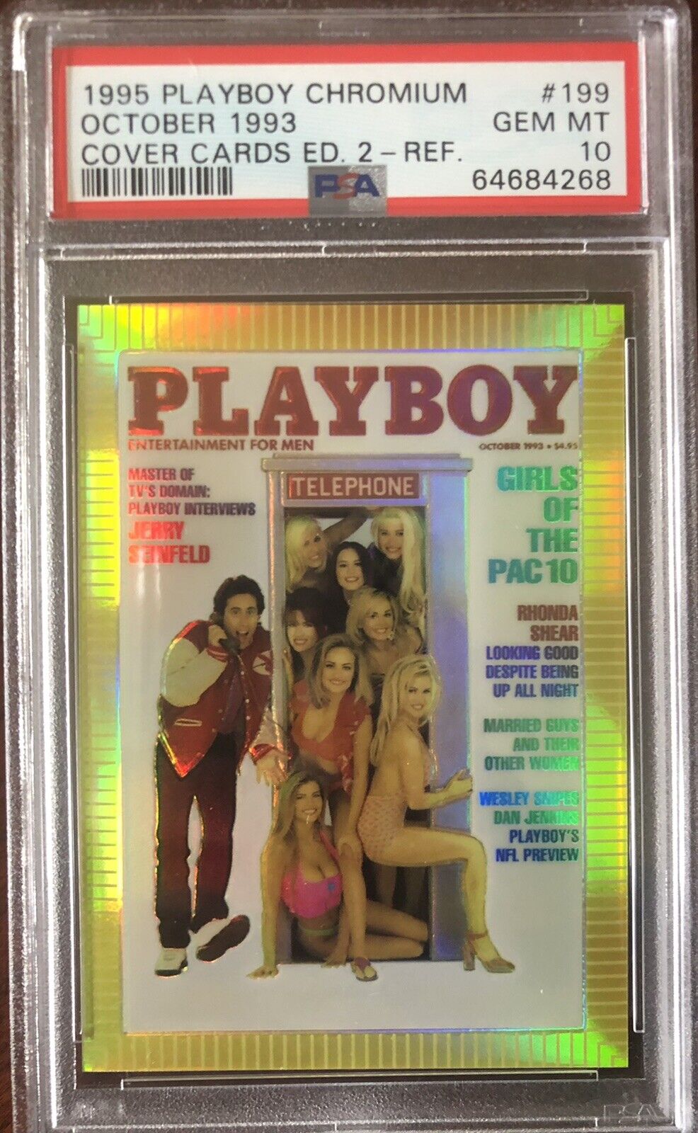 Jerry Seinfeld 1995 ROOKIE Playboy Chromium Chrome Refractor 1993 Cover PSA 10