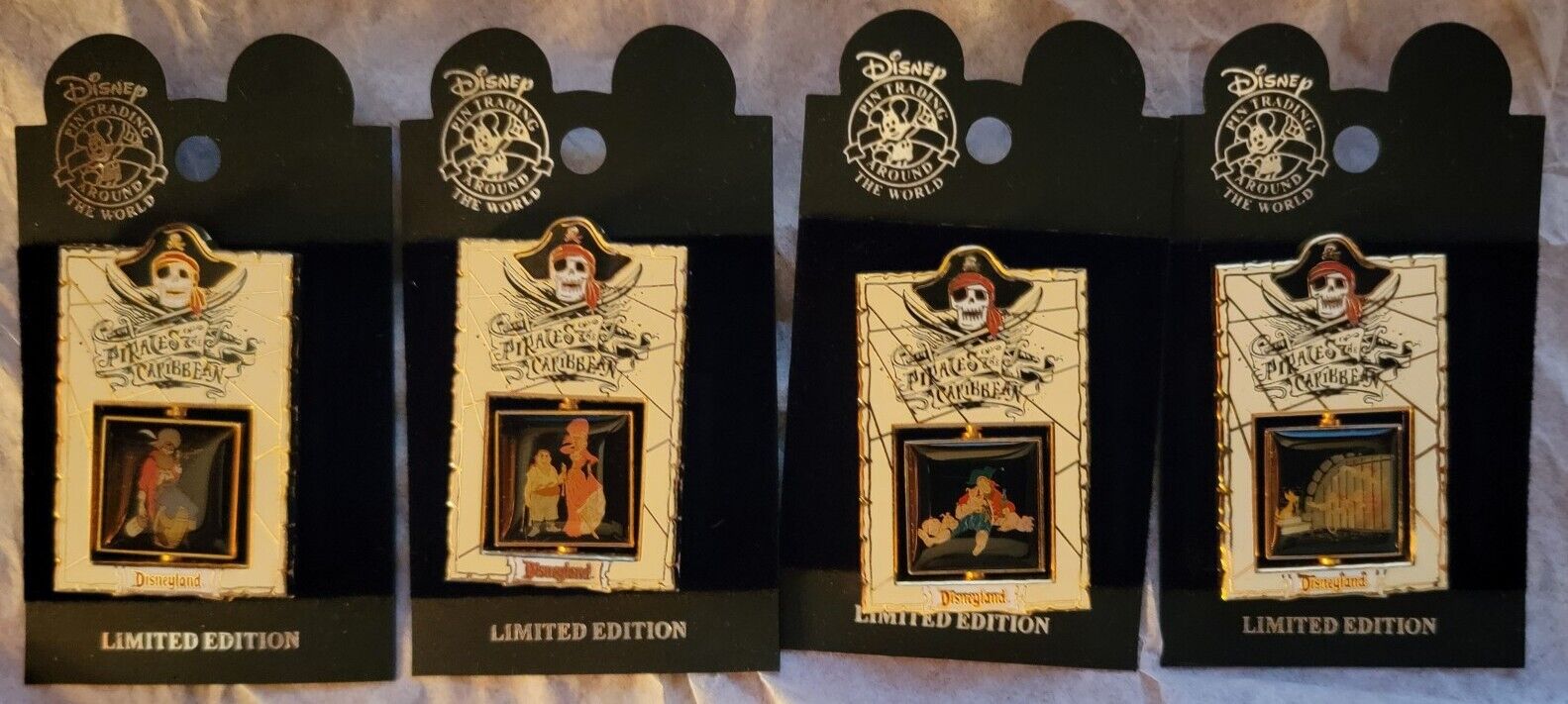 Pirates Of The Caribbean Spinner Pin Series - 4 Pins & 4 Scenes - LE 1500