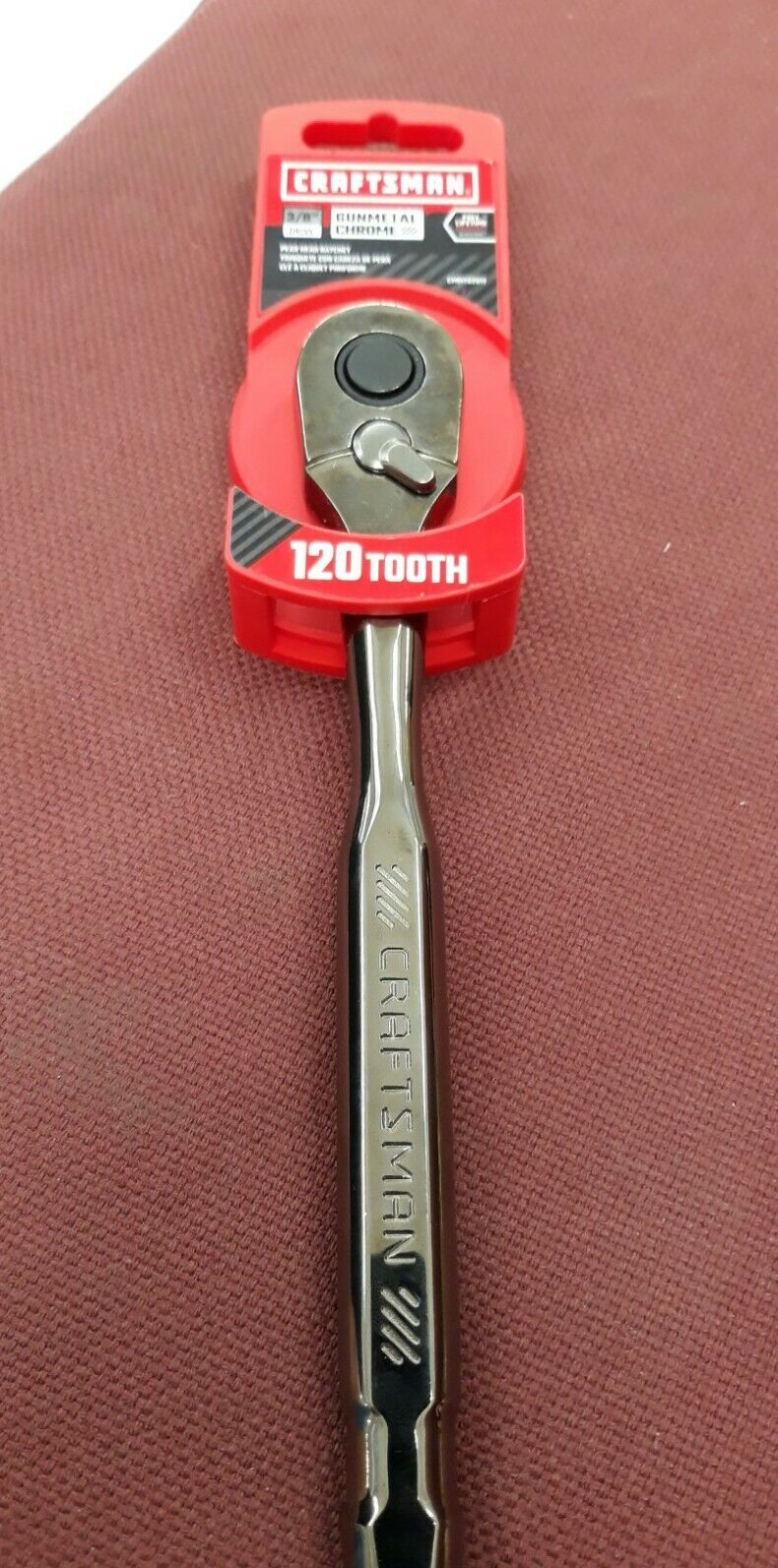 Craftsman 3/8" Drive Gunmetal Chrome 120 Tooth Pear Head Ratchet 82011 GM A62 