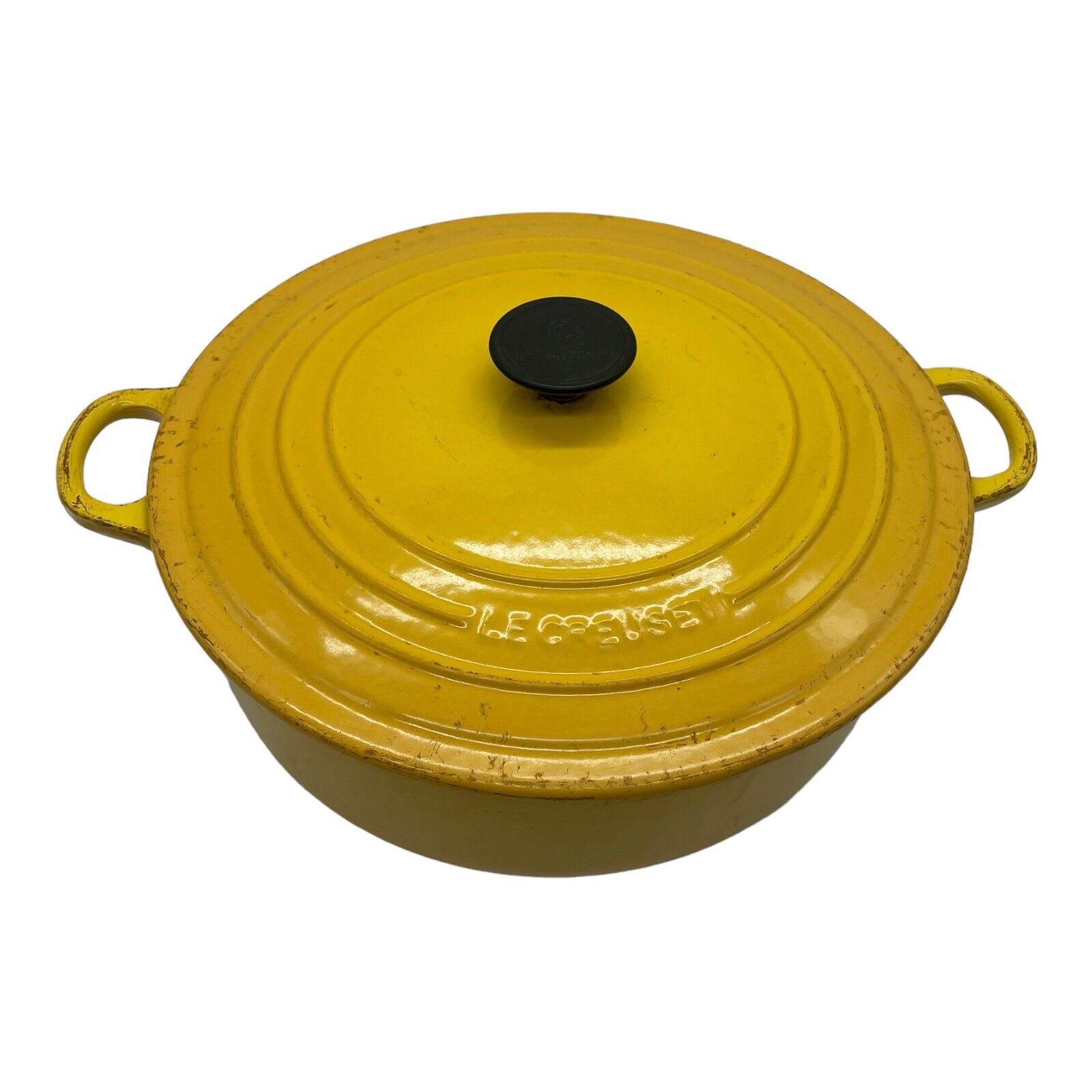 Le Creuset Enameled Cast Iron Round Risotto Pot #30 6.75 Qt Yellow Dutch Oven