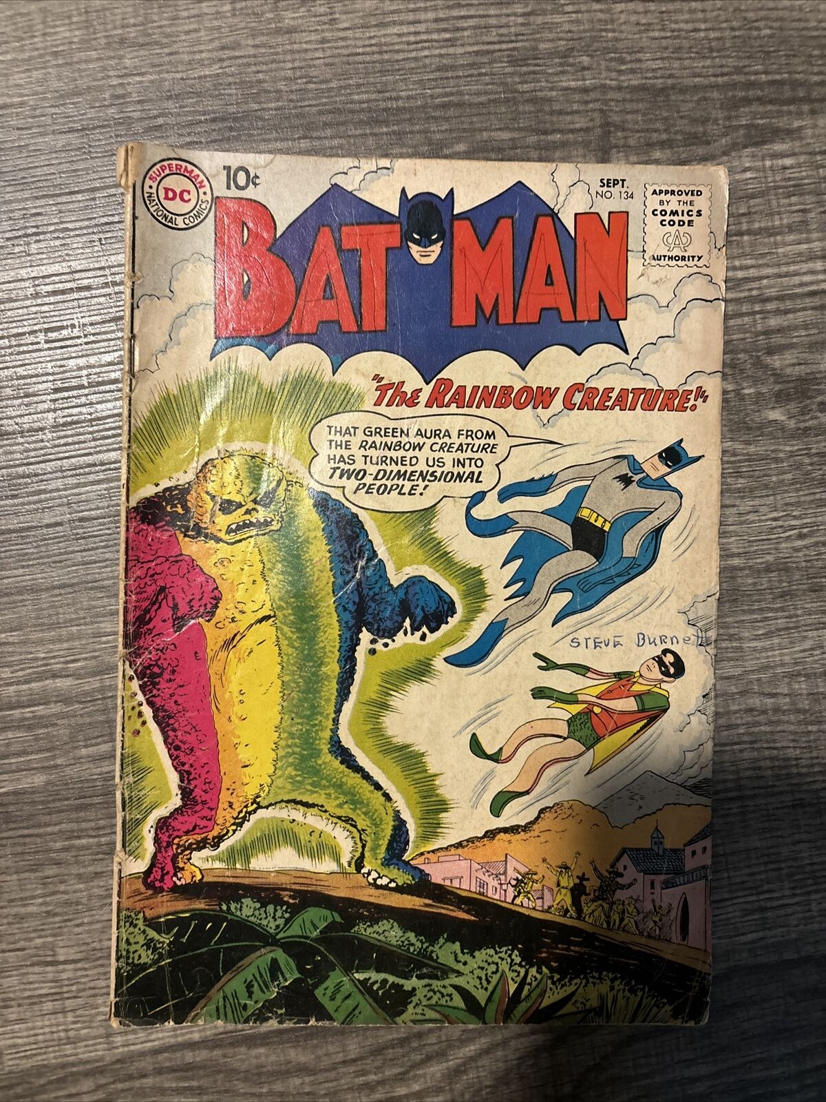 Batman #134  Rainbow Creature Robin Sheldon Moldoff Art 1960