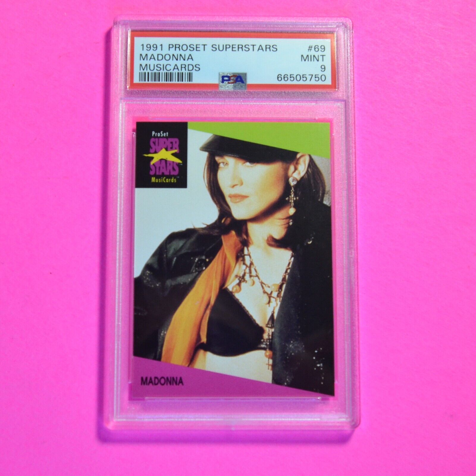 1991 Proset Superstars Musicards #69 Madonna Rookie - PSA 9 Mint (low pop)