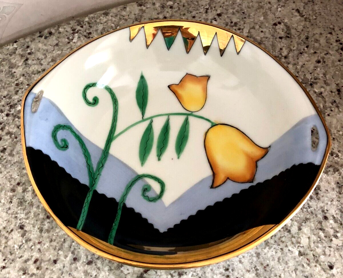 Lovely Noritake Art Deco Luster Stylized Floral Bowl