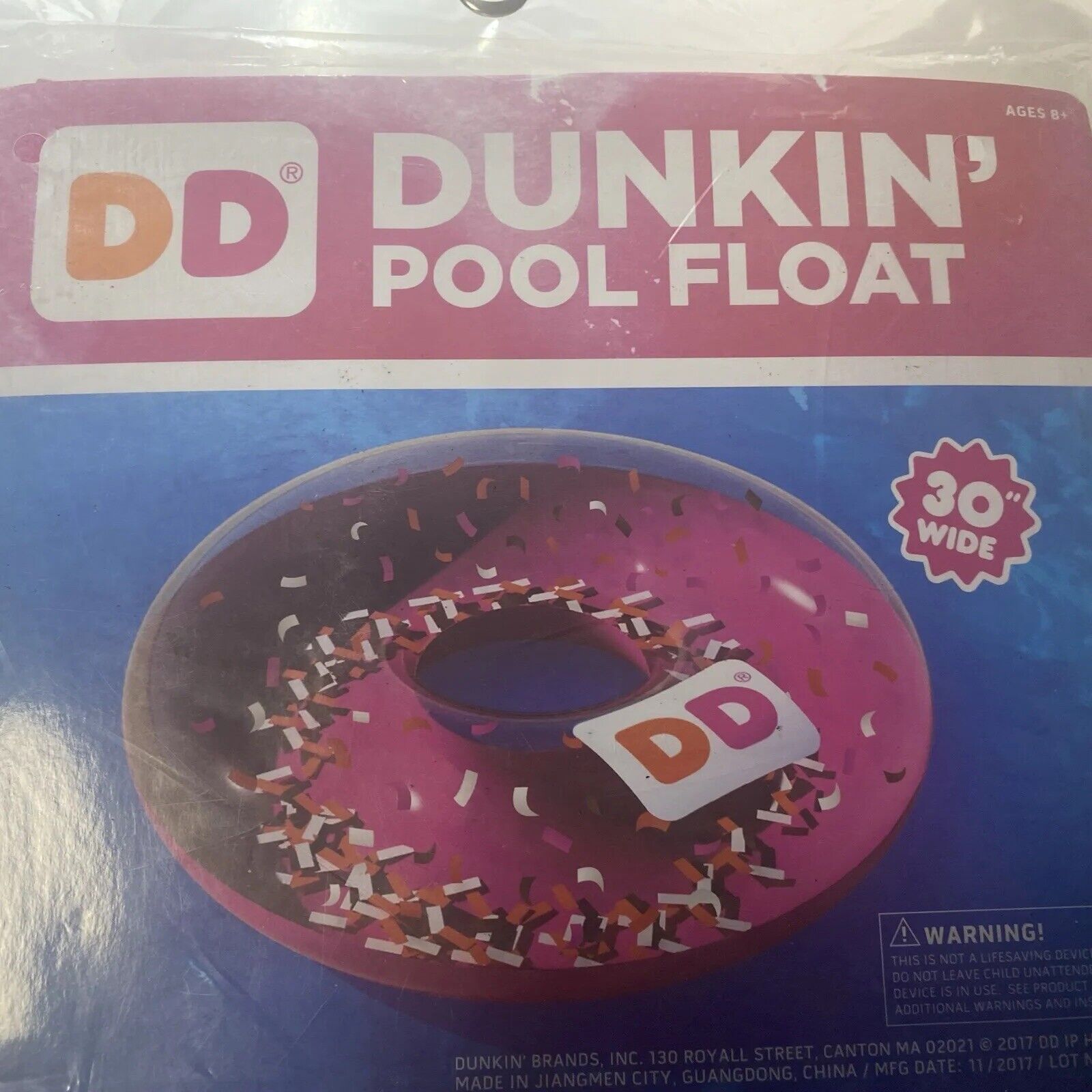 Dunkin’ Donuts Pool Float w/Sprinkles Inside Tube 30\