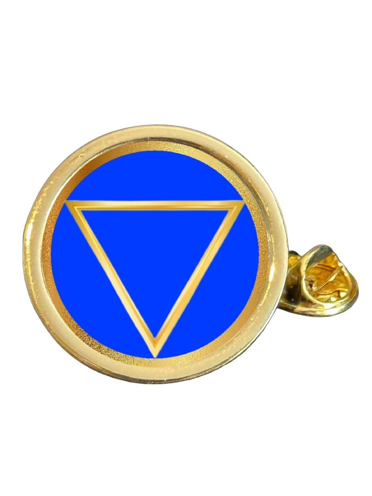 Al Anon Alcoholics Anonymous Triangle Gold Plated Domed Lapel Pin Badge in Bag
