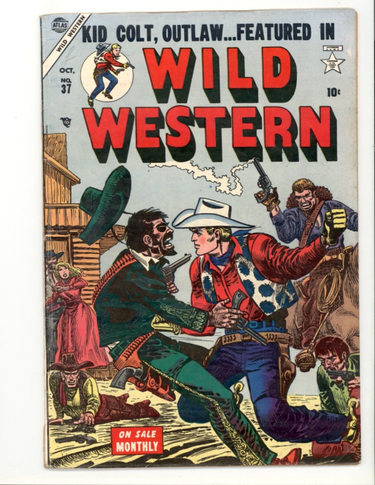 Wild Western 37 VG/F Kid Colt Atlas Western 1954