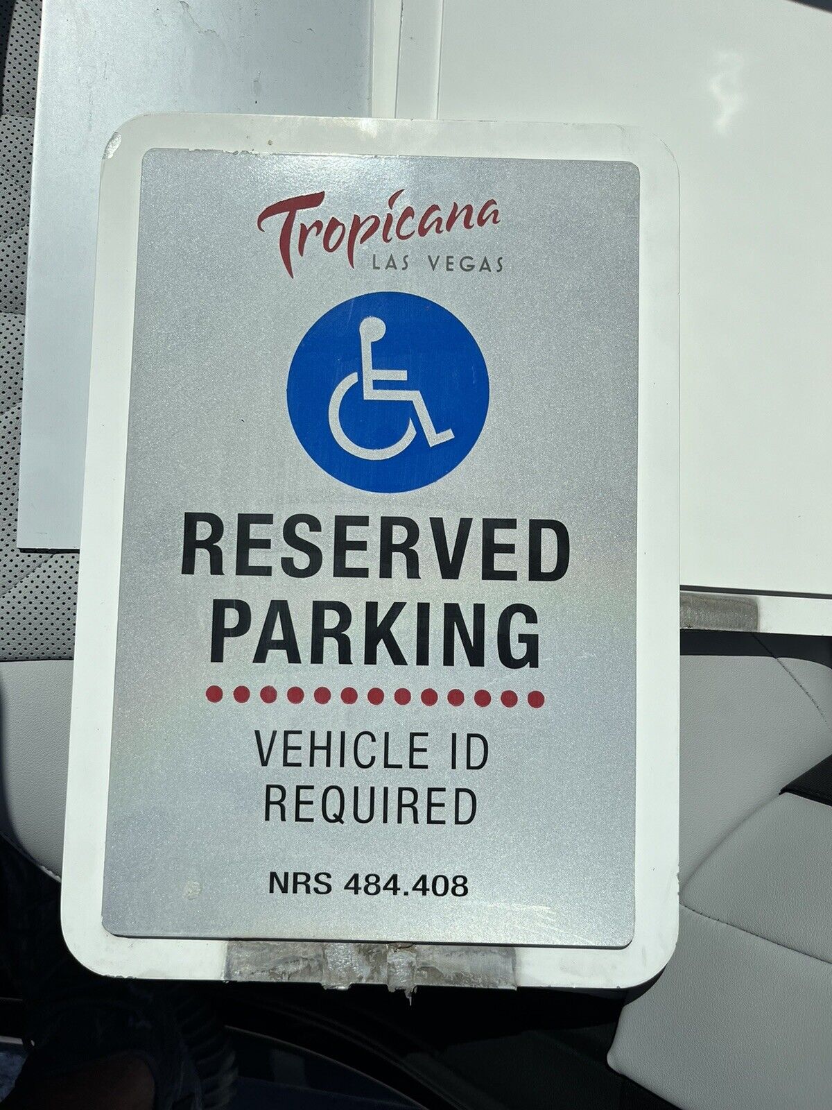 Very Rare Tropicana Las Vegas Reserve Parking Sign