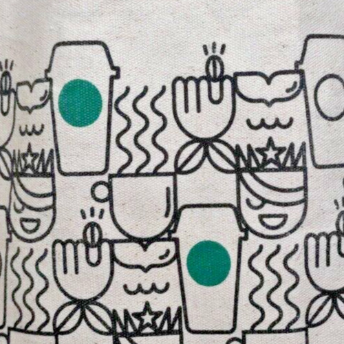 2017 Starbucks Logo Coffee Cotton Canvas Sturdy Travel Shopping Tote Bag