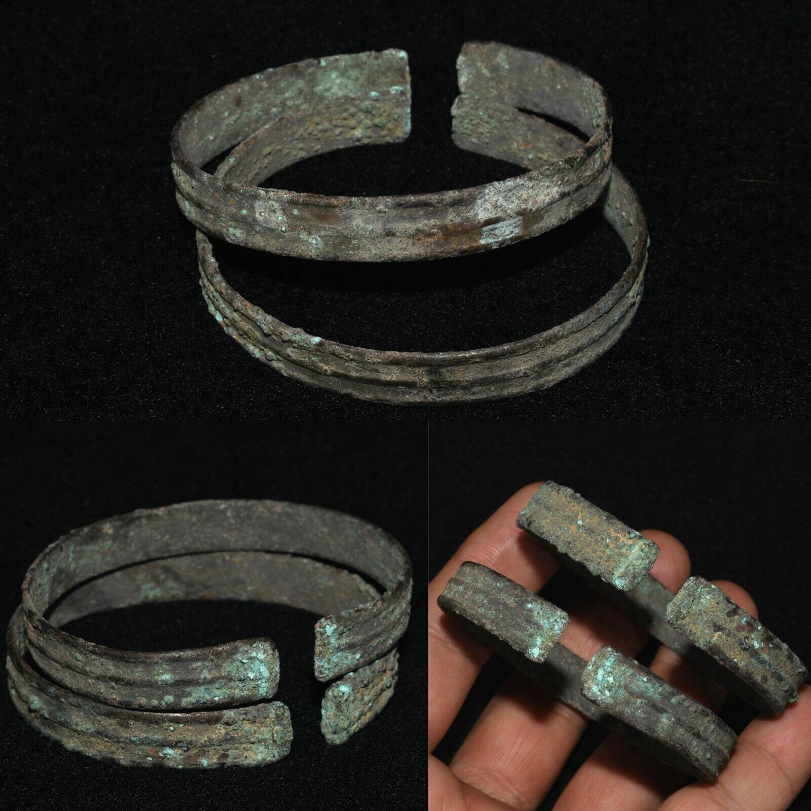 Pair of Genuine Ancient Viking Bronze Bracelet in Good Condition 800-1100 CE