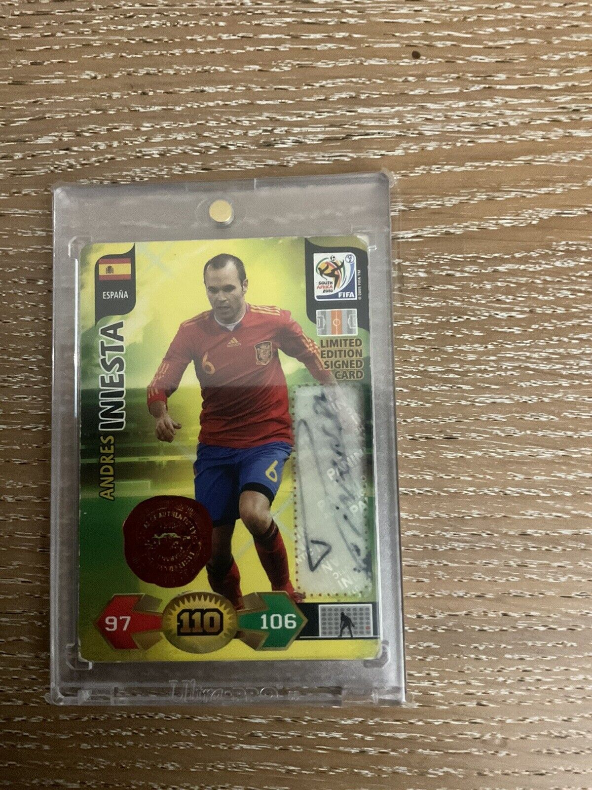 2010 Panini World Cup andres Iniesta Autograph Limited Edition 1/1