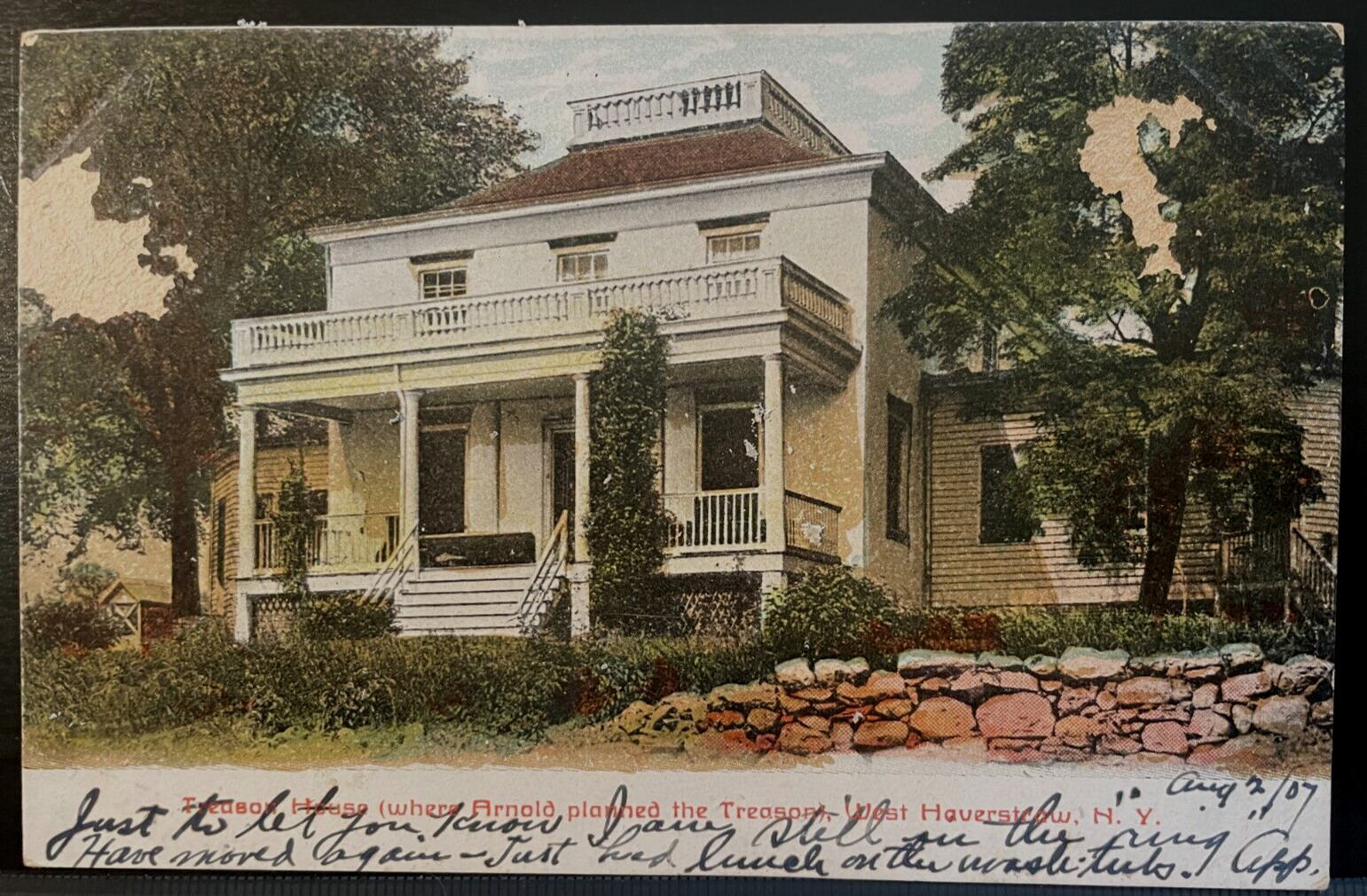 Vintage Postcard 1907 Treason House, West Haverstraw, New York (NY)