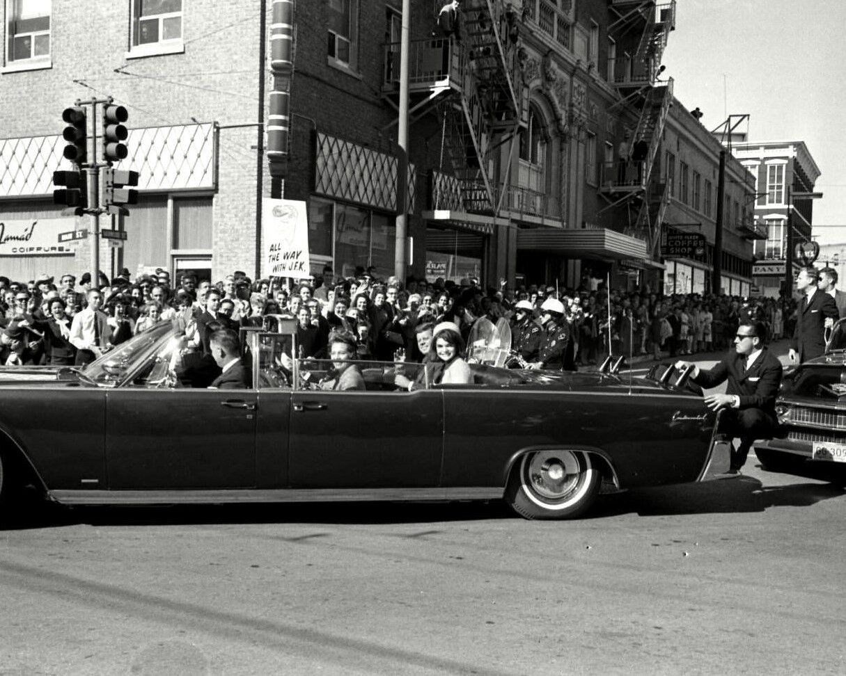 President John F Kennedy Motorcade In Downtown Dallas Glossy 8x10 Photo 