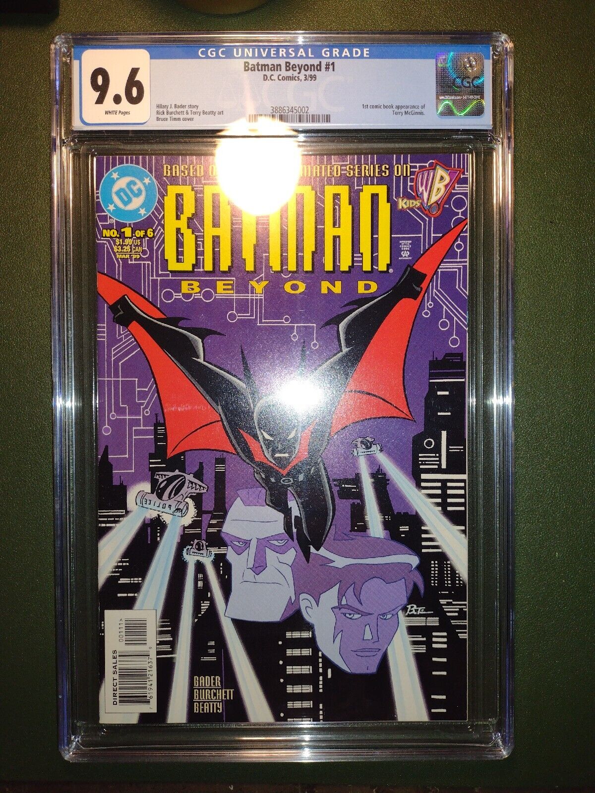Batman Beyond # 1 CGC 9.6 White Pages 1st appearance of Terry McGinnis