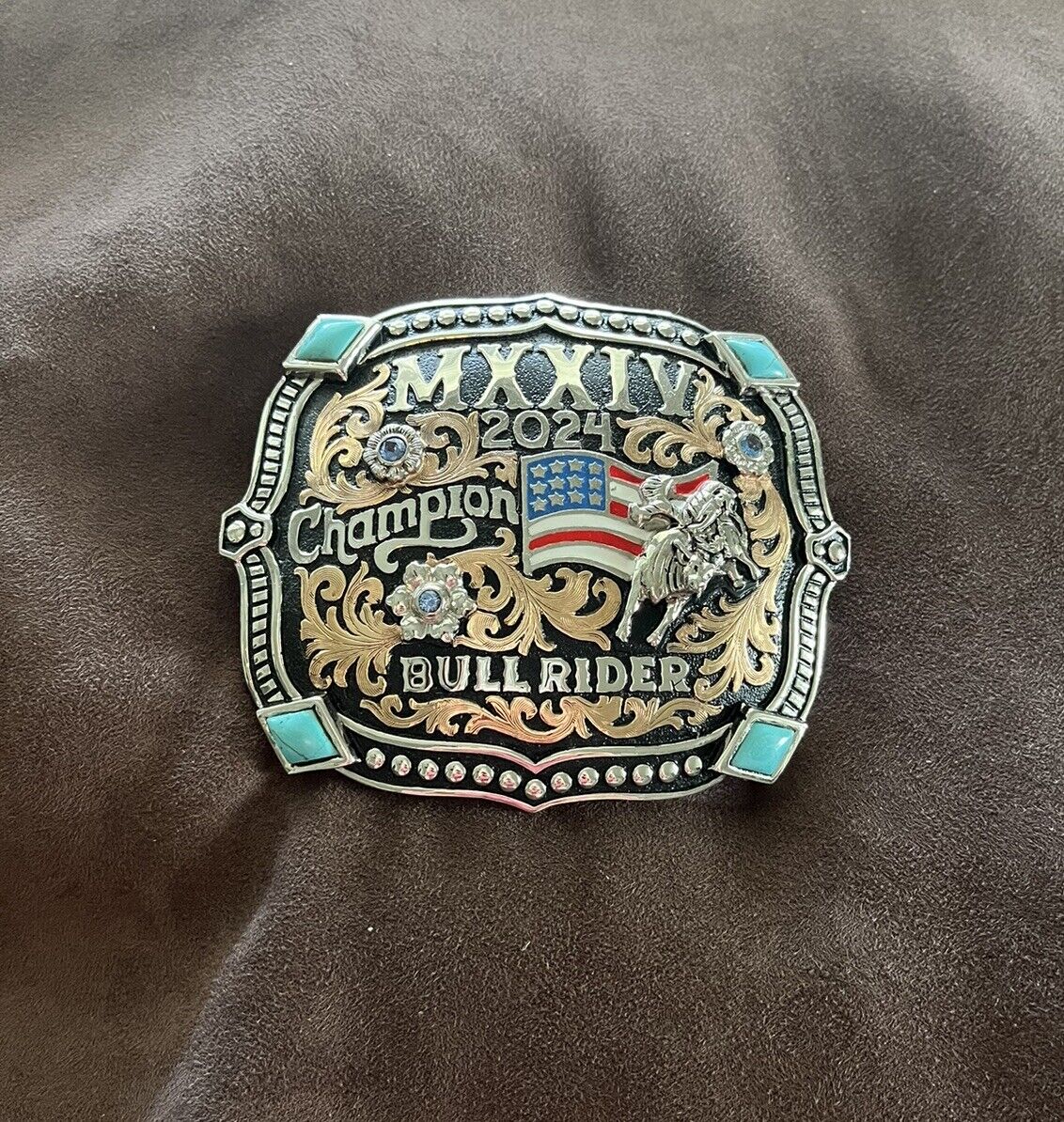 Trophy Rodeo Champion Belt Buckle Bull Rider Riding