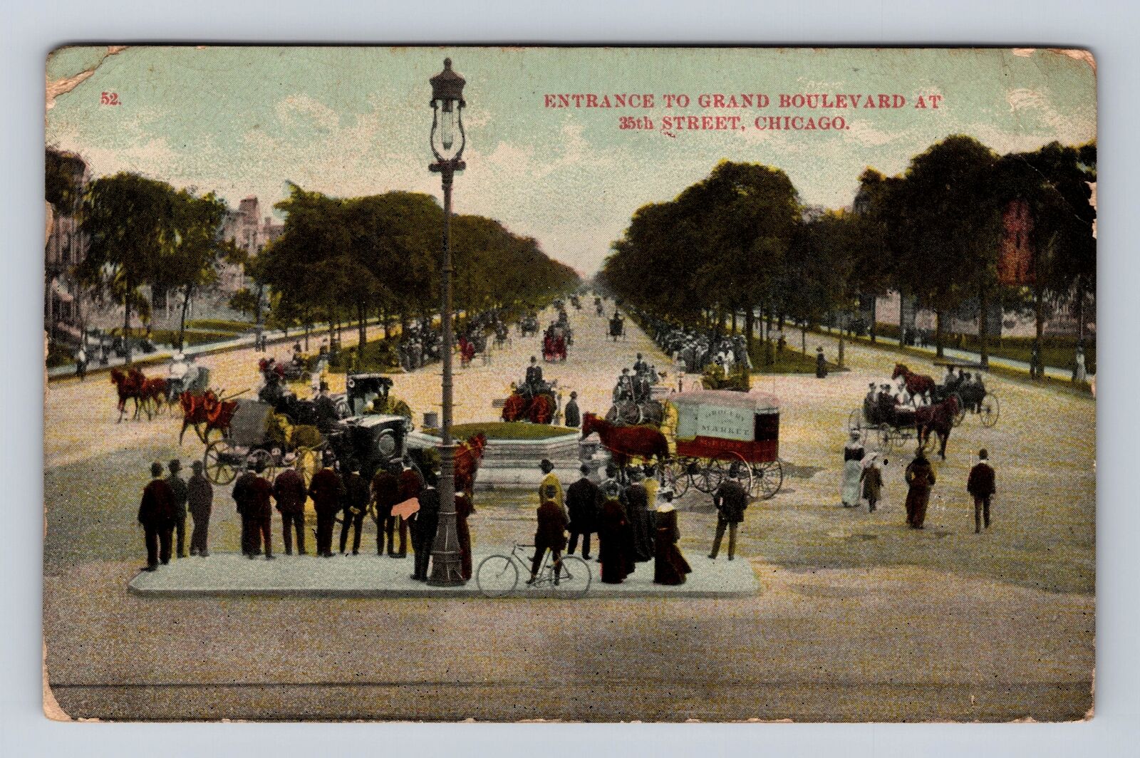 Chicago IL-Illinois, Entrance Grand Boulevard, Antique, Vintage c1911 Postcard