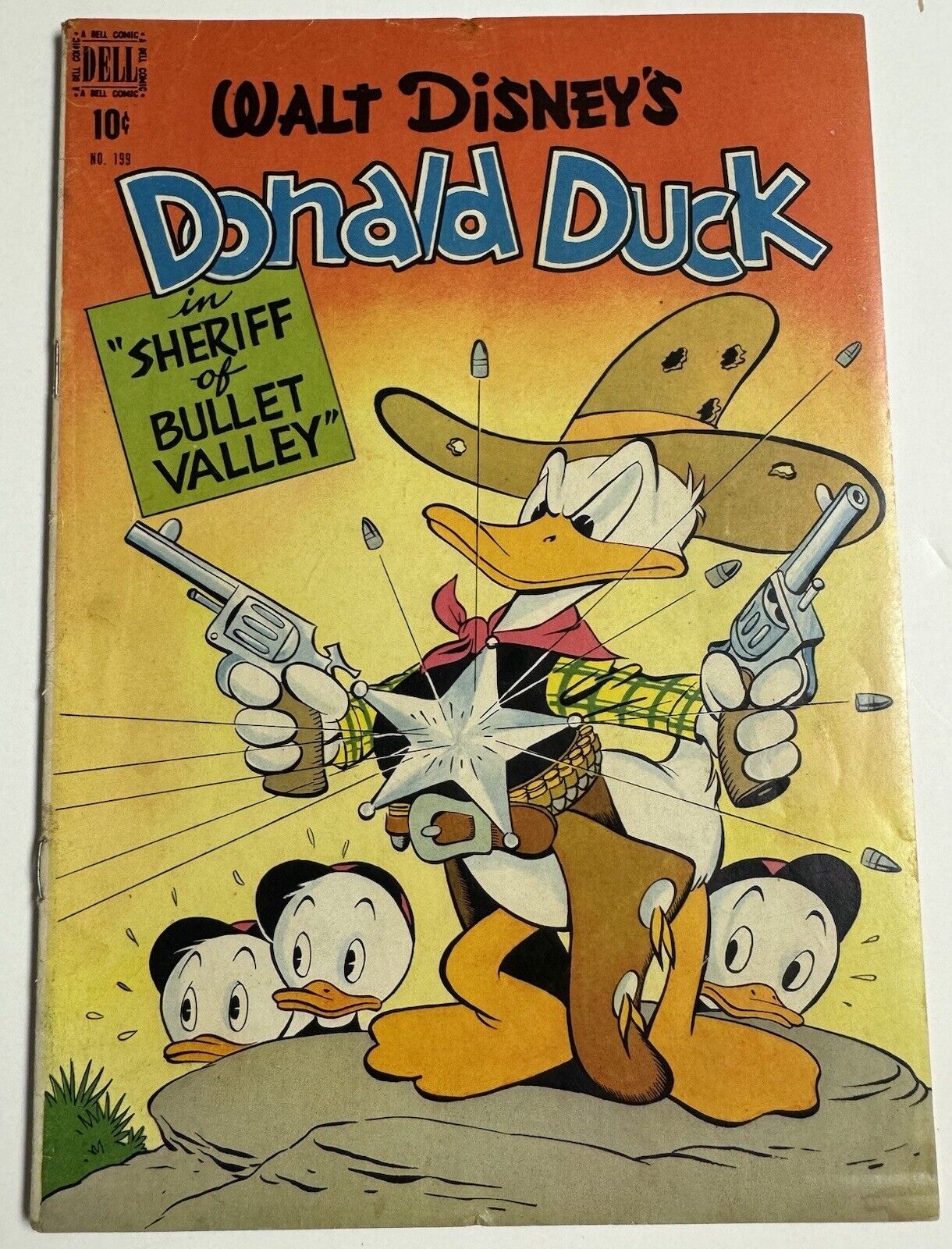 FOUR COLOR #199 Sheriff Bullet Valley DELL FN (6.0) 1948 CARL BARKS Golden Age