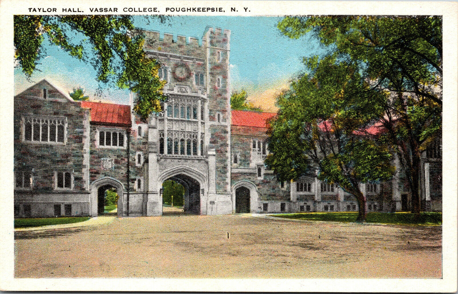 Vtg Vassar College Taylor Hall Poughkeepsie New York NY Unused Postcard