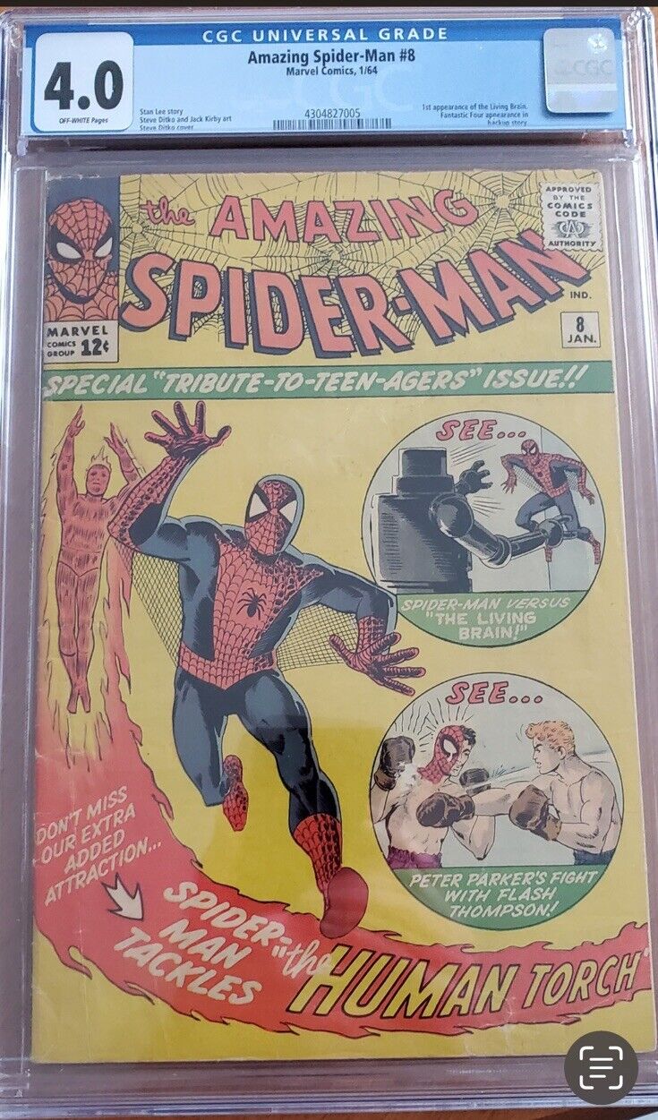 Amazing Spider-Man # 8 -CGC Graded 4.0- Off White Pages