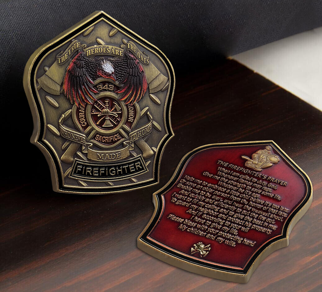 Firefighter 911 Commemorative Coin Fire Dept 343 Fallen Hero Challenge Coin