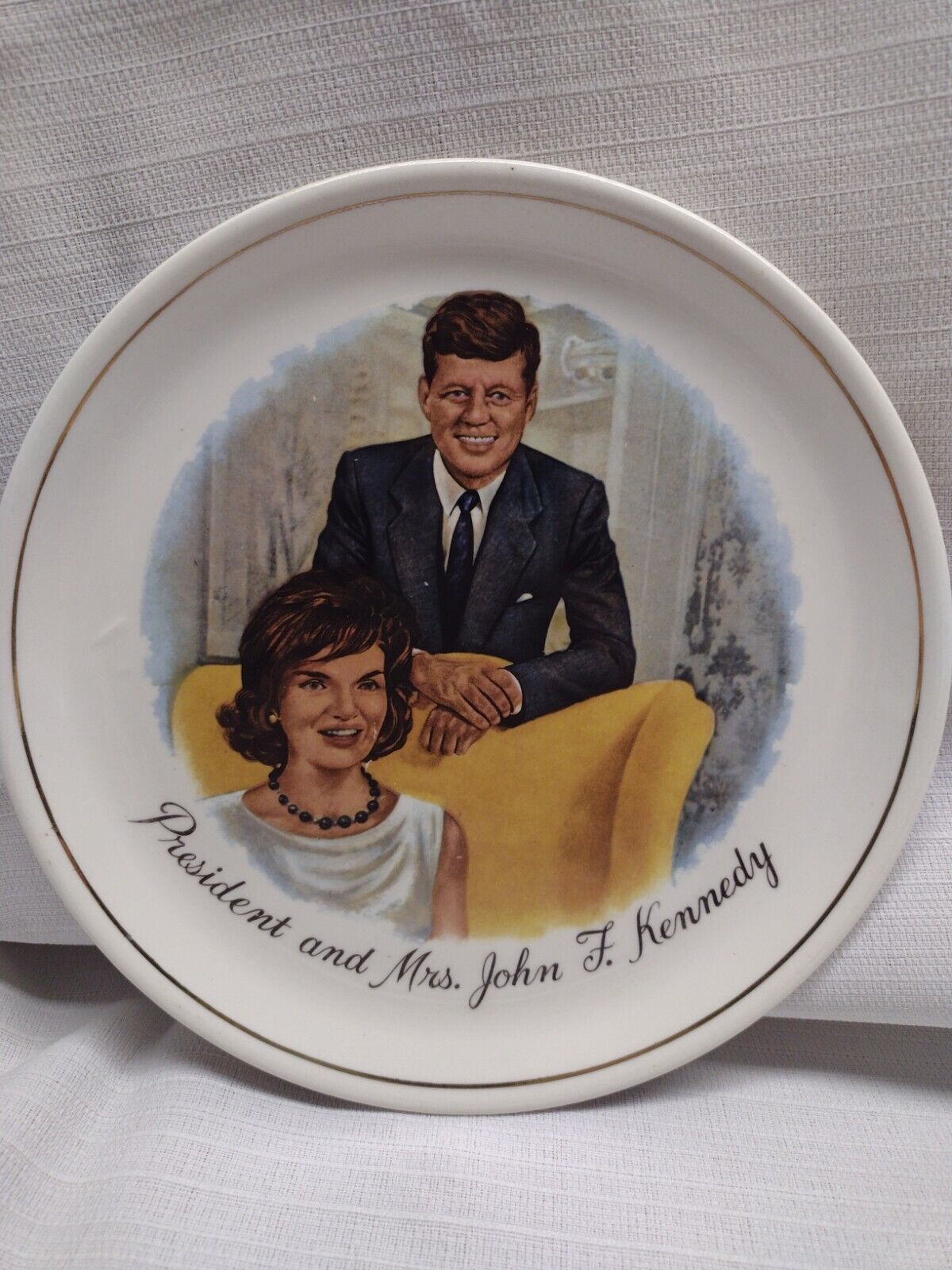 Vintage President and Mrs. John F. Kennedy decorative plate 1960s 