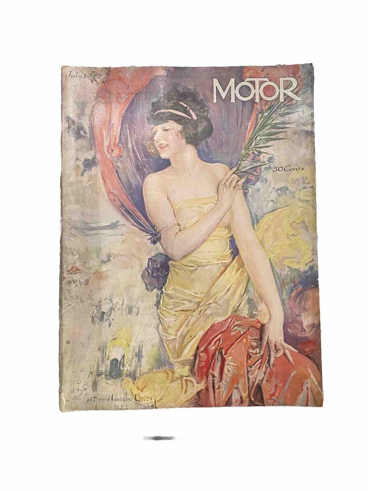 MoToR MAGAZINE July 1922-RARE ANTIQUE COLLECTABLE-COVER ART BY H.C. Christy