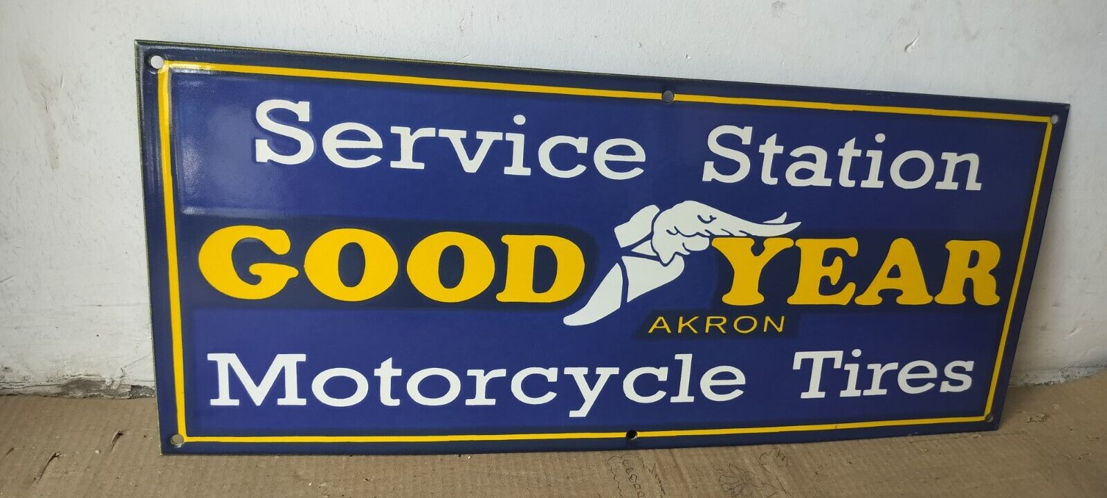Good year Service Station Porcelain Enamel Sign  24 x 10 Inches