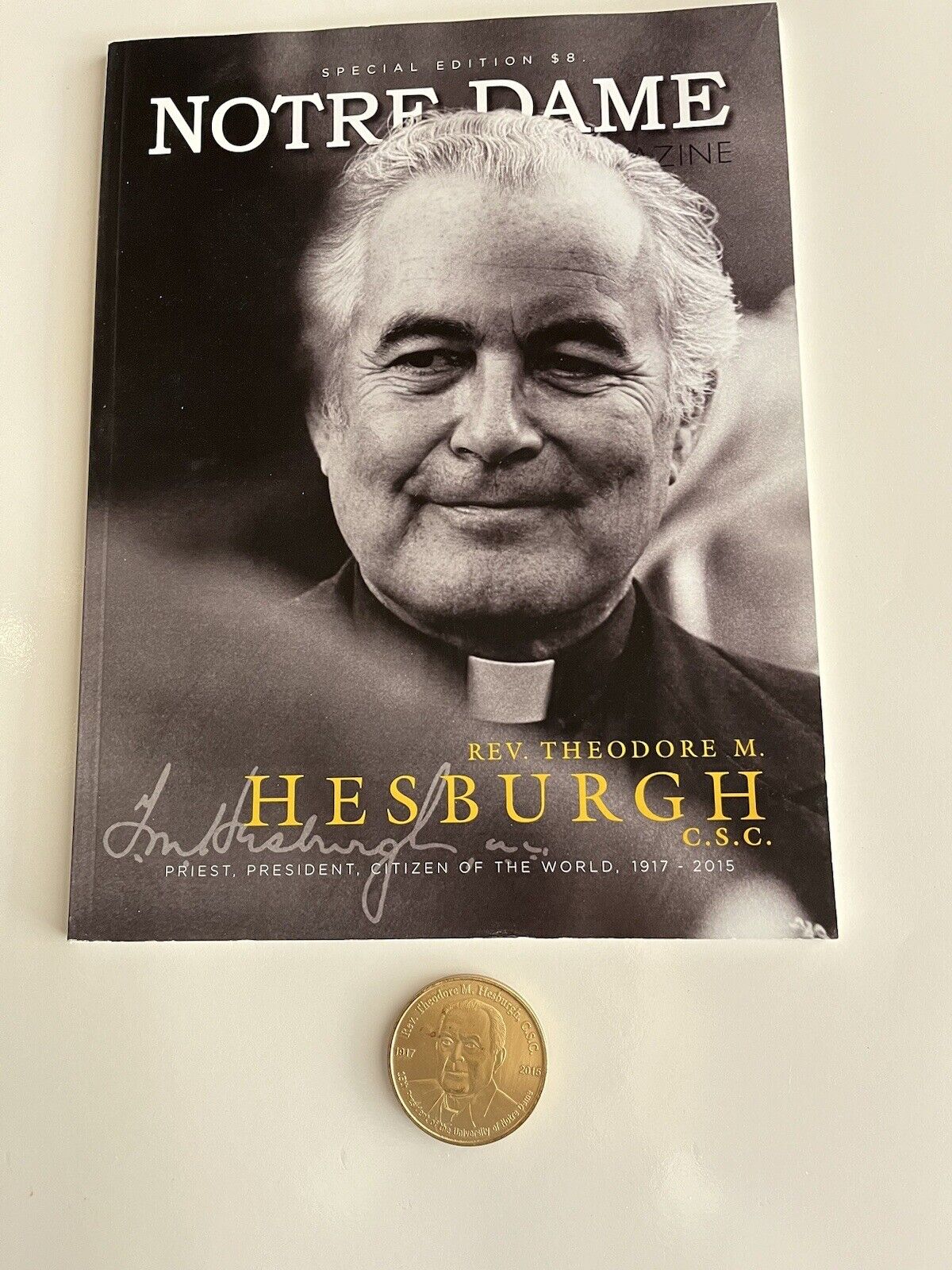 Father Hesburgh Commemorative Coin And Notre Dame Magazine: Special Edition