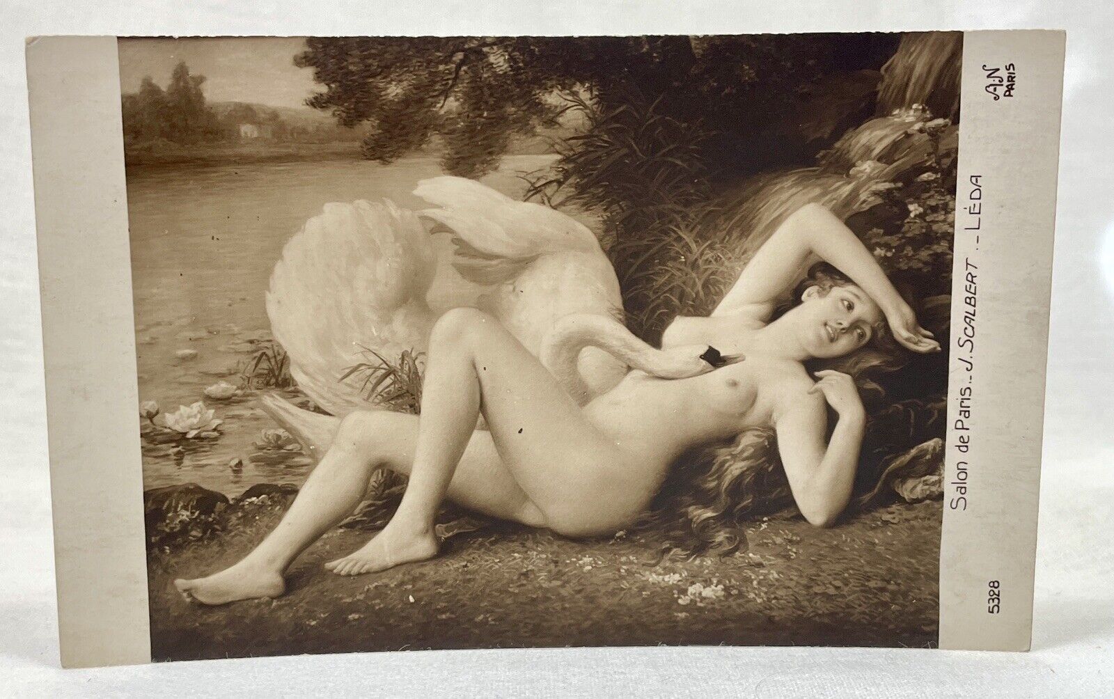 Artist Jules Scalbert | Léda | A.N.Paris | Nude Leda & Swan | Salon de Paris